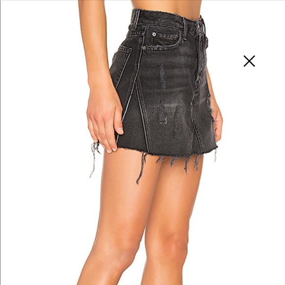 Grlfrnd Eva black denim hotel California skirt 25 - Picture 7 of 12